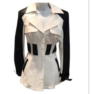 Bebe Corset Waist Jacket black and white size S Women
